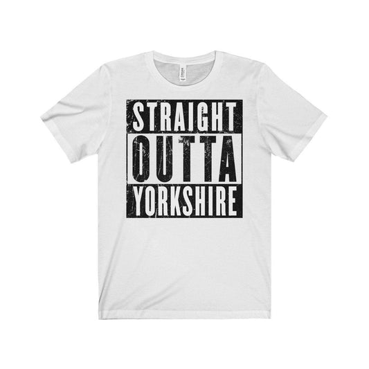 Straight Outta Yorkshire Funny Compton NWA Style Unisex Jersey Short Sleeve Tee
