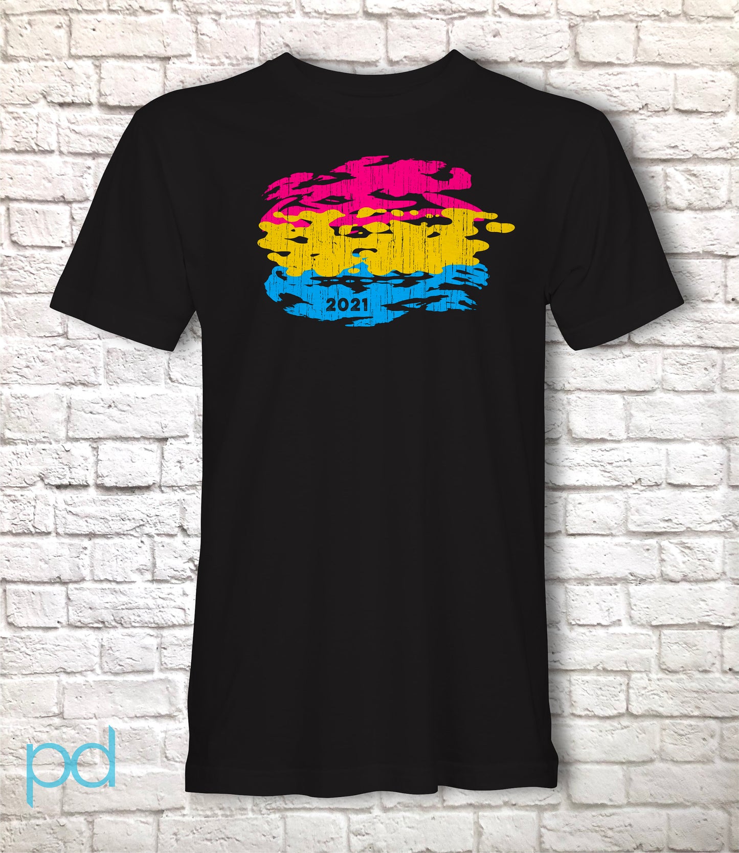 Pan Pride Flag T-Shirt, Scribble Sketch Style Pansexual Tee Top, LGBTQ+ Pansexuality Coming Out In 2021 Fully Customisable Unisex T Shirt