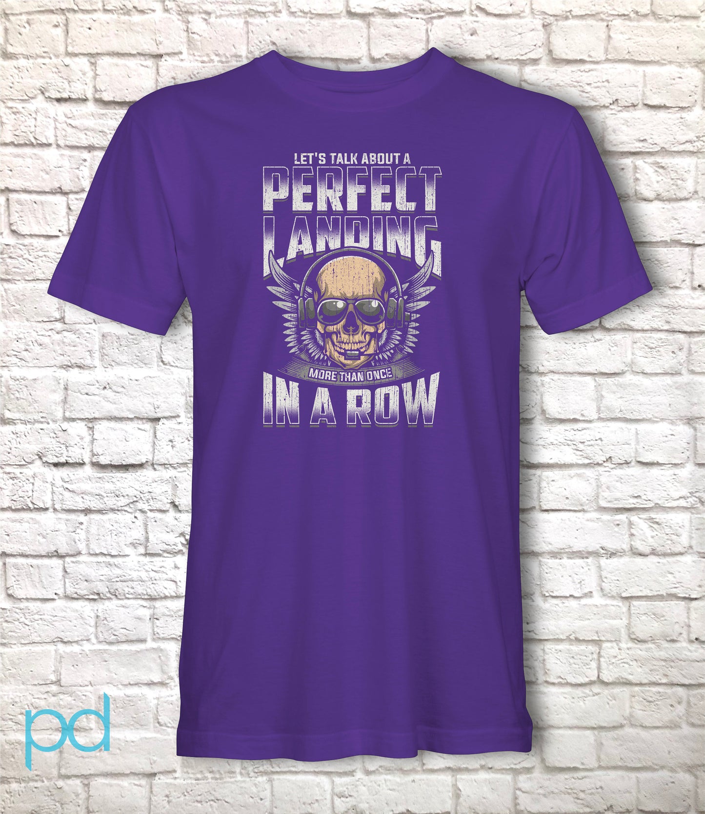 Funny Pilot T-Shirt, Let's Talk About A Perfect Landing More Than Once In A Row Pun Gift Idea, Humorous Aeroplane Pilot Plane Shirt T Top