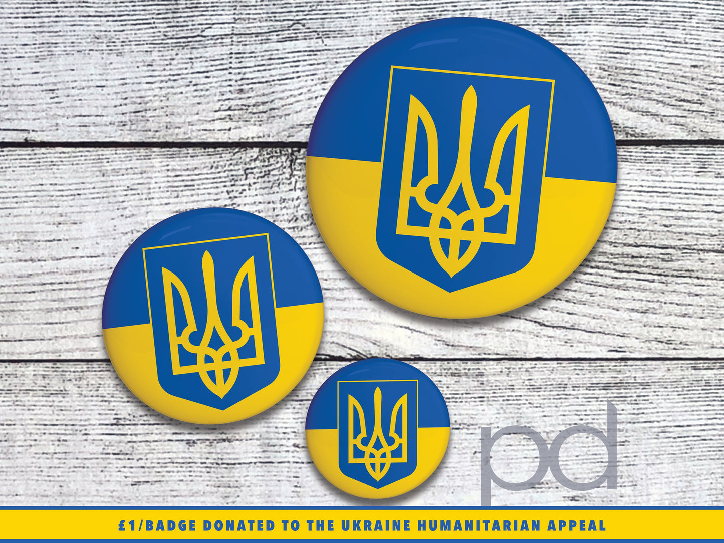 Ukraine Pin Badge, Ukrainian Flag Colours Pin Back Button, No War In Ukraine, Donations to the Disasters Emergency Committee DEC UK Charity