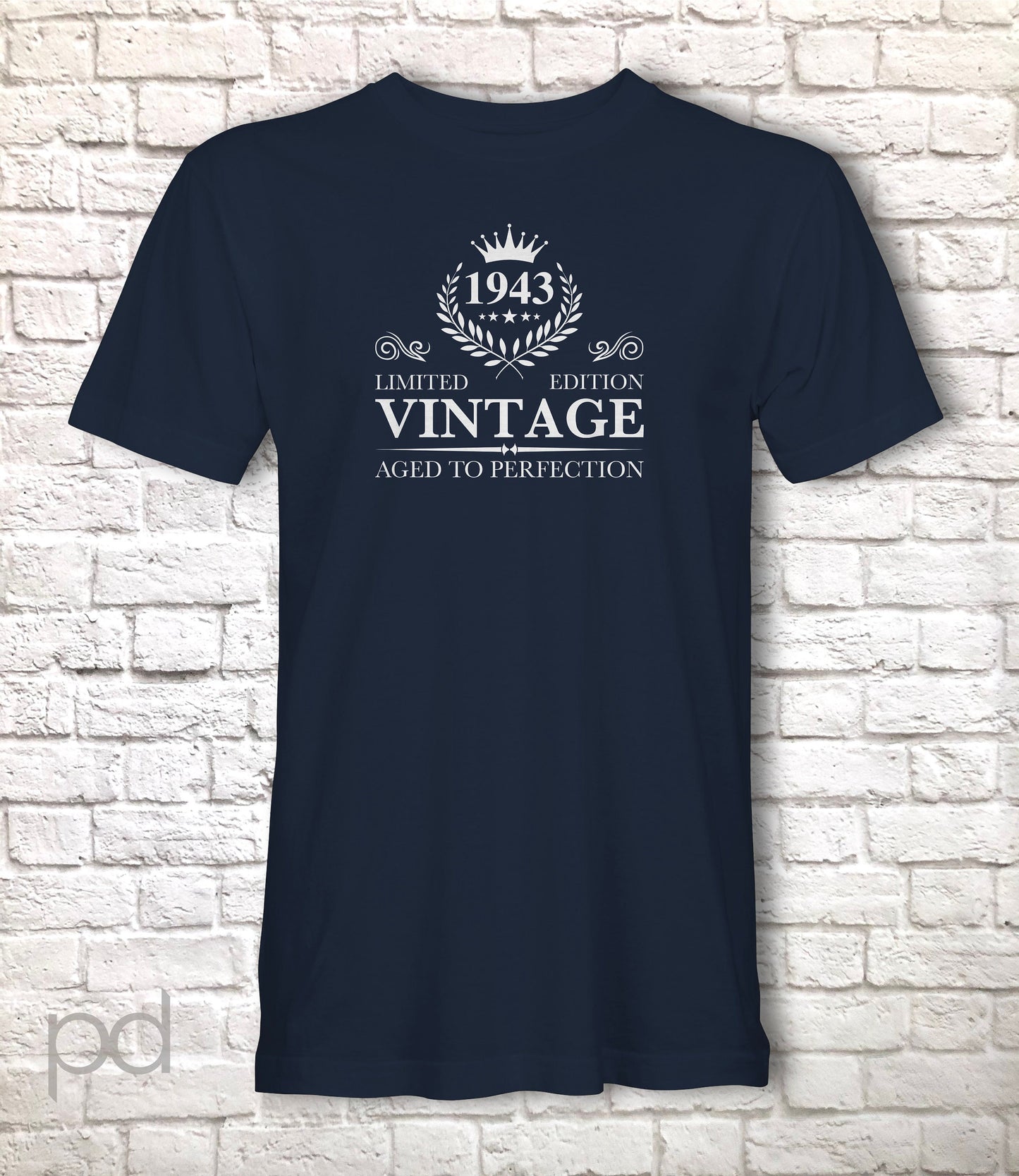 Birthday Year Gift, 1943 (ANY YEAR) T Shirt, Vintage Aged To Perfection Men or Women Unisex Jersey Short Sleeve Tee Shirt Top