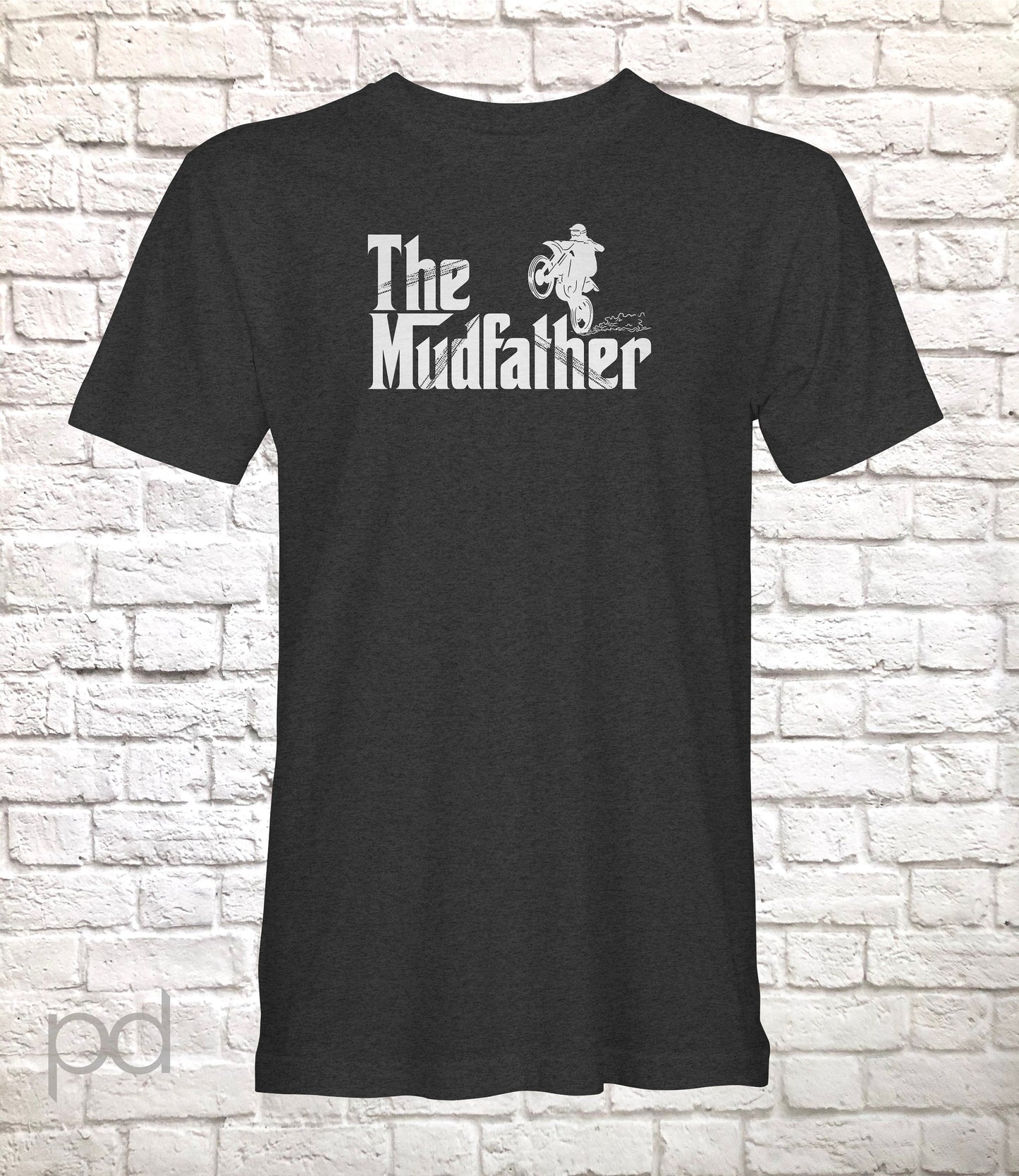 Motocross T-Shirt, Parody The Mudfather Gift Idea, Humorous Dirt Bike Motorcross Tee Shirt T Top