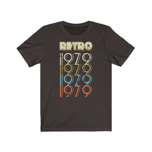 42nd Birthday Gift &#39;Retro 1979&#39; T Shirt for Men or Women Unisex Short Sleeve