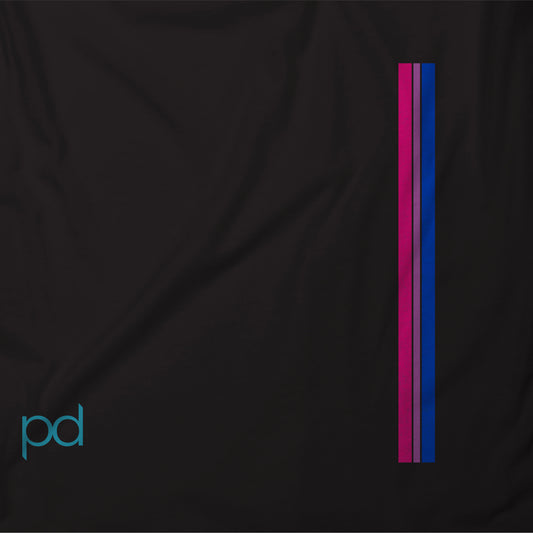 Bi Pride Stripes T-Shirt, Subtle Bisexual Left Side Vertical Strip Tee Top, LGBTQ+  Bisexuality Awareness Stripe Unisex T Shirt